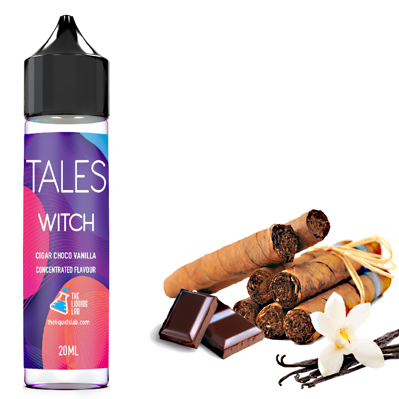 Tales Witch (20ml to 60ml) - Η απαλή αίσθηση καπνού που δένει αρμονικά με διακριτικούς τόνους σοκολάτας και βανίλιας θα σας χαρίσουν μια γλυκιά απόλαυση.
