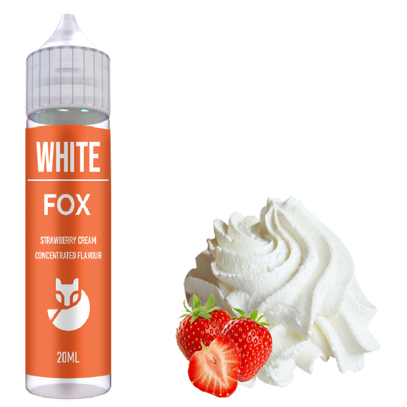 White Fox (20ml to 60ml) - Λαχταριστή κρέμα φράουλας και νότες από βανίλια Μαδαγασκάρης που θα εξιτάρει τους γευστικούς σας κάλυκες.