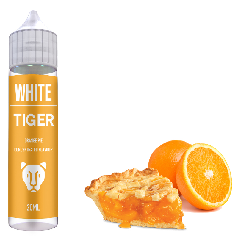 White Tiger (20ml to 60ml) - Η πιο απολαυστική και ρεαλιστική απόδοση πορτοκαλόπιτας αποτυπώνεται άψογα σε αυτό το υγρό! Ζουμερή ζύμη με πλούσια γεύση πορτοκαλιού… Μια πετυχήμενη συνταγή για τους λάτρεις των γλυκών γεύσεων!