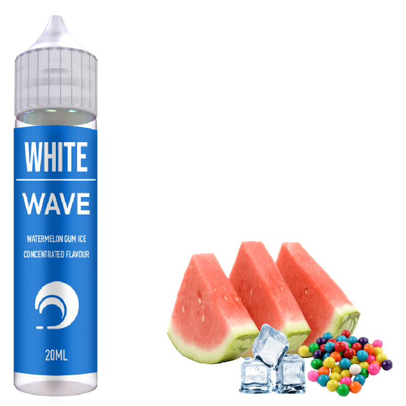 White Wave (20ml to 60ml) -Βουτήξαμε το πιο νόστιμο και παγωμένο καρπούζι, στον πιο γευστικό χυμό φράουλας και με τη θύμιση της γλυκιάς τσιχλόφουσκαςθα σας κρατήσουν συντροφιά με μικρές εκρήξεις δροσιάς και απόλαυσης!