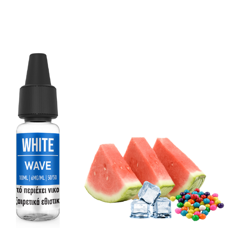 White Wave 10ml –Βουτήξαμε το πιο νόστιμο και παγωμένο καρπούζι, στον πιο γευστικό χυμό φράουλας και με τη θύμιση της γλυκιάς τσιχλόφουσκας θα σας κρατήσουν συντροφιά με μικρές εκρήξεις δροσιάς και απόλαυσης!