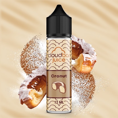 CloudBar Juice Cronut 12ml/60ml - Αφεθείτε στην ακαταμάχητη σύνθεση βουτυρένιων κρουασάν και ζεστών, ζαχαρένιων ντόνατς. Αυτό το πλούσιο, βελούδινο μείγμα προσφέρει στρώματα χρυσής ζύμης, γλυκού γλάσου και μια ιδέα βανίλιας για έναν απόλυτα ισορροπημένο επιδόρπιο.